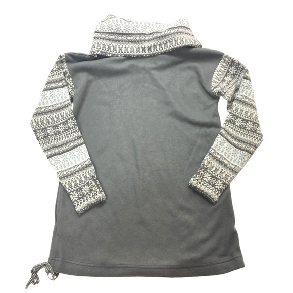 ANTHRO Saturday Sunday Fair Isle Studio Fleece Wool Pullover Lounge Sweater Gray - Picture 3 of 9